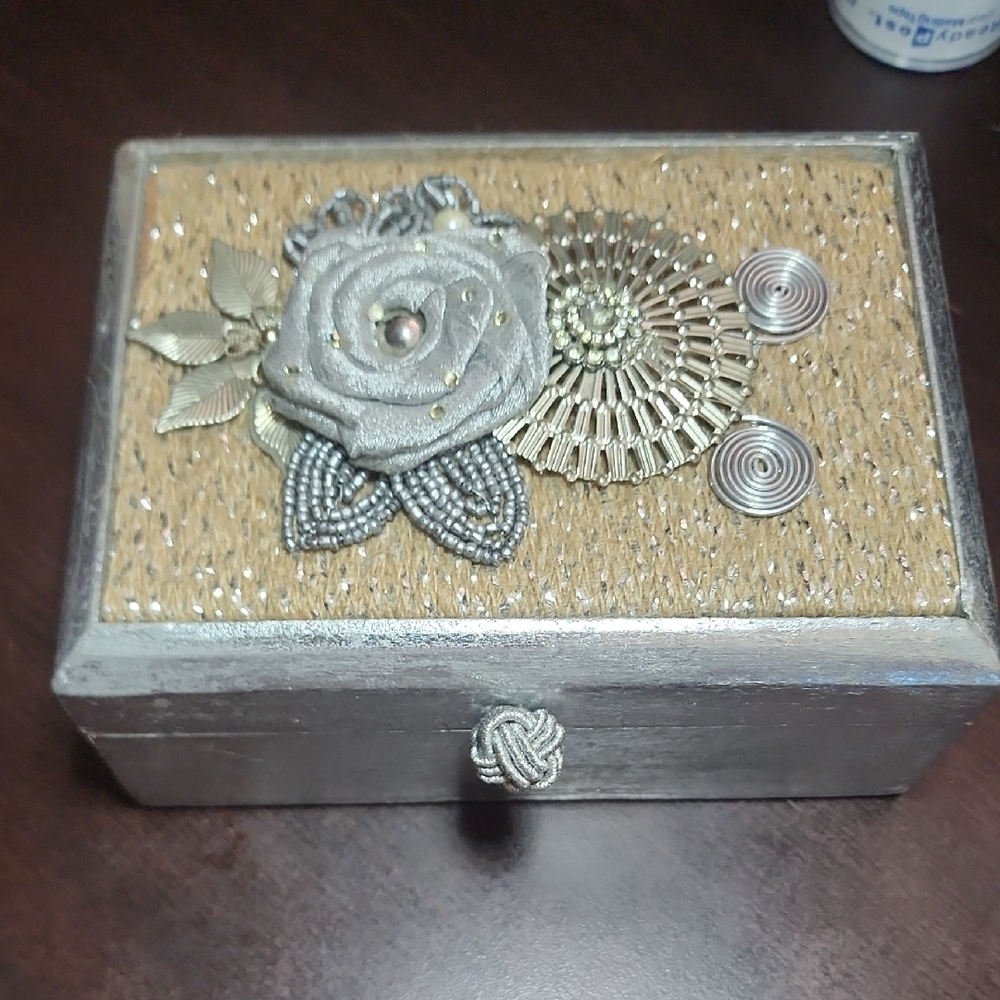 Silver and Gold Handcrafted Jewelry Box